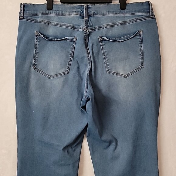 Terra & Sky TS Straight Leg Denim Jeans Womens Plus Size 22W Blue High Rise - Picture 8 of 16